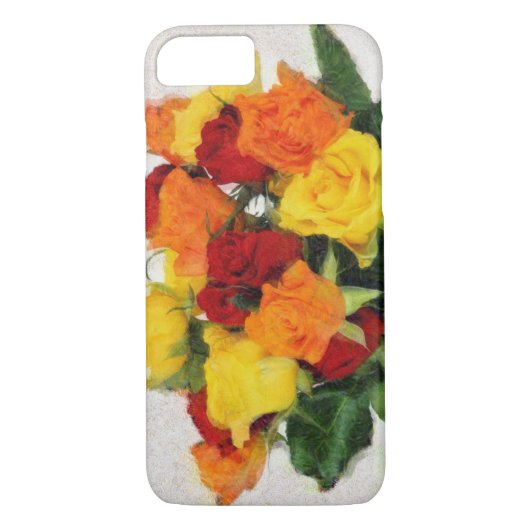 カラフルなバラの花束の絵画 Case-Mate iPhoneケース (裏面)