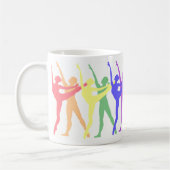 カラフルなバレエのダンスのマグ コーヒーマグカップ (左)