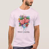 カラフルなバレンタインデー Tシャツ (正面)