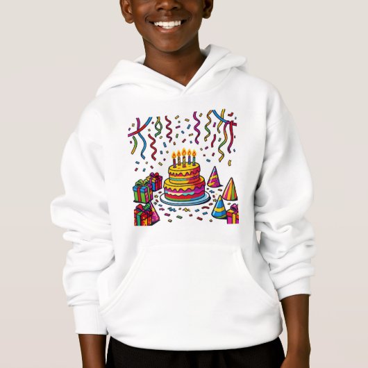 カラフルなバースデーケーキパーティーのお祝い (正面)