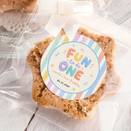 カラフルなバースデーパーティーで1歳のお誕生日をお祝いしよう ラウンドシール