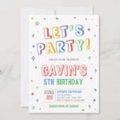 カラフルなバースデーパーティー 招待状 (正面)