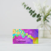 カラフルなバーテンダーをする名刺のテンプレート 名刺 (スタンド正面)