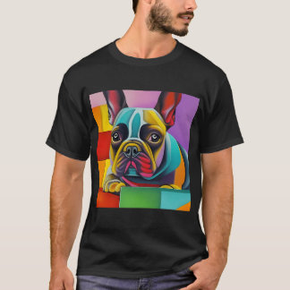 カラフルなパグアート 抽象的なパグアート カラフルなパグ R Tシャツ