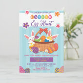 カラフルなパステルイースターエッグハントの招待状 招待状 (スタンド正面)