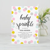 カラフルなパステルコンフェッティドットフレーム ベイビースプリンクル 招待状 (スタンド正面)
