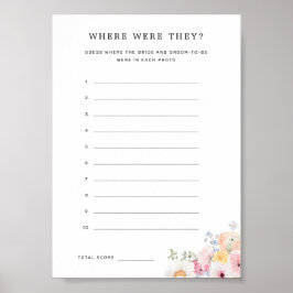 カラフルなパステルフラワーの「Where Were They」ゲーム ポスター