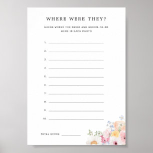 カラフルなパステルフラワーの「Where Were They」ゲーム ポスター
