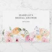 カラフルなパステルフラワー フードラベル (シングルラベル)