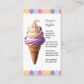 カラフルなパステル アイスクリーム サンデー ベビーシャワー エンクロージャーカード (正面)