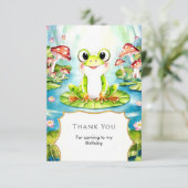 カラフルなパステル カエルの誕生日 サンキューカード (スタンド正面)