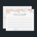 カラフルなパステル フラワーの ブライダル シャワー アドバイス カード<br><div class="desc">ソフトなピンク、オレンジ、黄色のパステル フラワーが美しいブライダル シャワーの「アドバイスと願い」カード。</div>