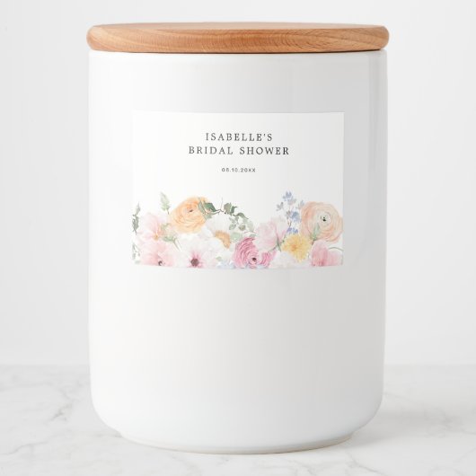 カラフルなパステル フラワー フードラベル (正面)