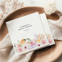 カラフルなパステル フラワー ブライダル シャワー