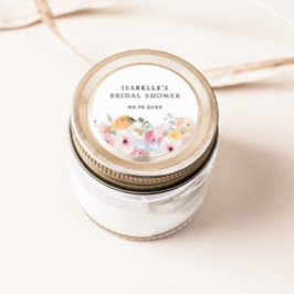 カラフルなパステル フラワー ブライダル シャワー ラウンドシール