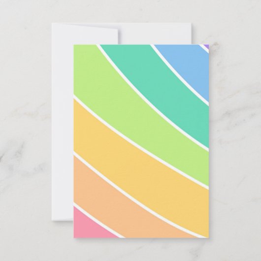 カラフルなパステル レインボー スパークル サンキューカード (裏面)