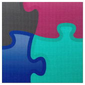 カラフルなパズルパターン ファブリック (クローズアップ)