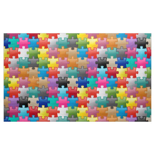 カラフルなパズルパターン ファブリック (ヤード)