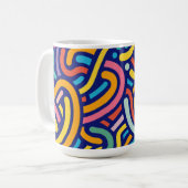 カラフルなパターンマグ コーヒーマグカップ (正面左)