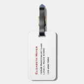 カラフルなパッチワークキルトのハート ラゲッジタグ (裏面縦)