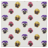 カラフルなパンジーの綿織物 ファブリック (見本)