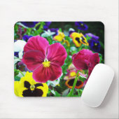 カラフルなパンジー マウスパッド (マウス)