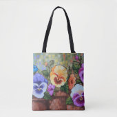 "カラフルなパンジー" 16" x 16"トートバック トートバッグ (正面)