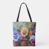 "カラフルなパンジー" 16" x 16"トートバック トートバッグ (裏面)