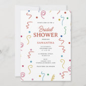カラフルなパーティーコンフェッティ ブライダルシャワー 招待状 (正面)