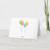 カラフルなパーティー風船 子供の誕生日写真 カード (裏面)