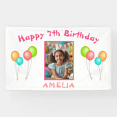 カラフルなパーティー風船 子供の誕生日写真 横断幕 (横)