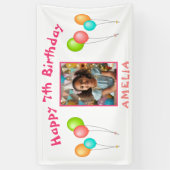 カラフルなパーティー風船 子供の誕生日写真 横断幕 (縦)