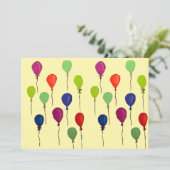 カラフルなパーティー風船 招待状 (スタンド正面)