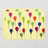 カラフルなパーティー風船 招待状 (正面/裏面)