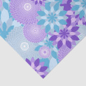 カラフルなパープル+ブルーの花の曼荼羅模様 薄葉紙 (詳細)
