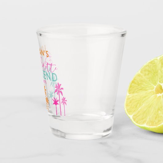 カラフルなパームツリーバチェロレッテウィークエンドショットグラス ショットグラス (右)