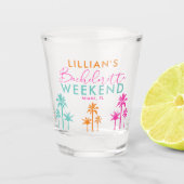 カラフルなパームツリーバチェロレッテウィークエンドショットグラス ショットグラス (正面)