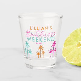 カラフルなパームツリーバチェロレッテウィークエンドショットグラス ショットグラス