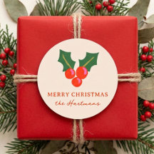 カラフルなヒイラギの実 パーソナライズドクリスマス