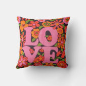 カラフルなヒッピーのデザインのクッション クッション (裏面)