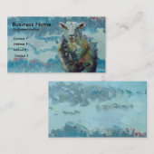 カラフルなヒツジおよび曇り空の名刺 名刺 (正面/裏面)