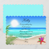 カラフルなヒトデの美しいメイドオブオナーカード 招待状 (正面/裏面)