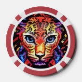カラフルなヒョウ柄デザイン ポーカーチップ (裏面)
