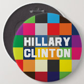 カラフルなヒラリー・クリントン2016のボタン 缶バッジ (正面&裏面)