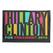 カラフルなヒラリー・クリントン2016の枕箱 枕カバー (裏面)