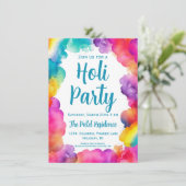 カラフルなヒンズー教のホーリー祭パーティー 招待状 (スタンド正面)