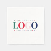 カラフルなビジネス ロゴ カンパニー イベント ミニマリスト スタンダードカクテルナプキン (正面)