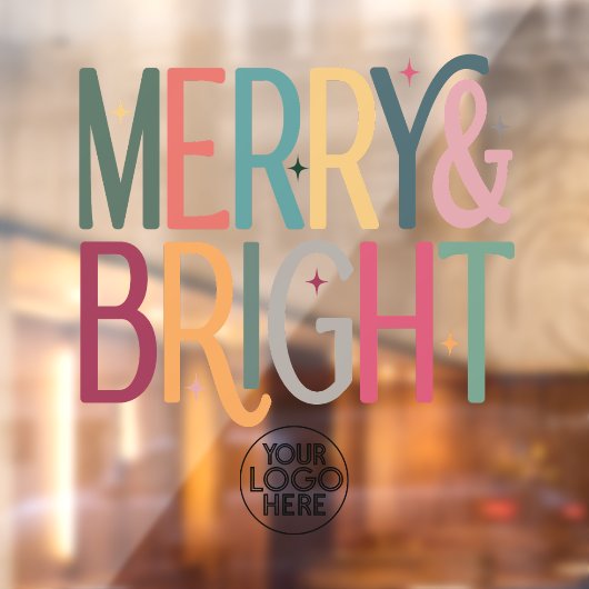 カラフルなビジネス ロゴ 楽しくて明るいホリデー ウィンドウサイン (シート2)