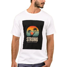 カラフルなビンテージサンセットプリントTシャツ
