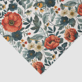 カラフルなビンテージスタイルの花柄 薄葉紙 (詳細)